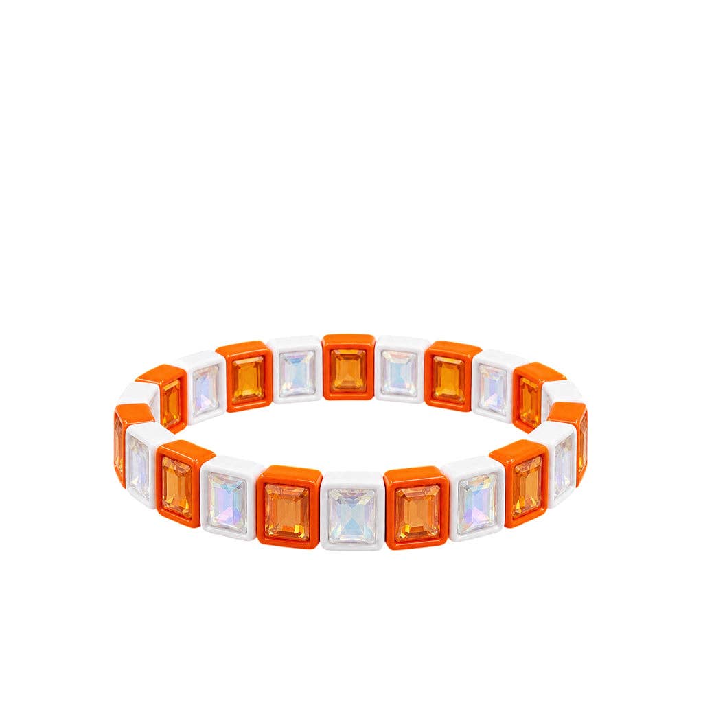 Lulu Mac Orange/White Rhinestone Bracelet