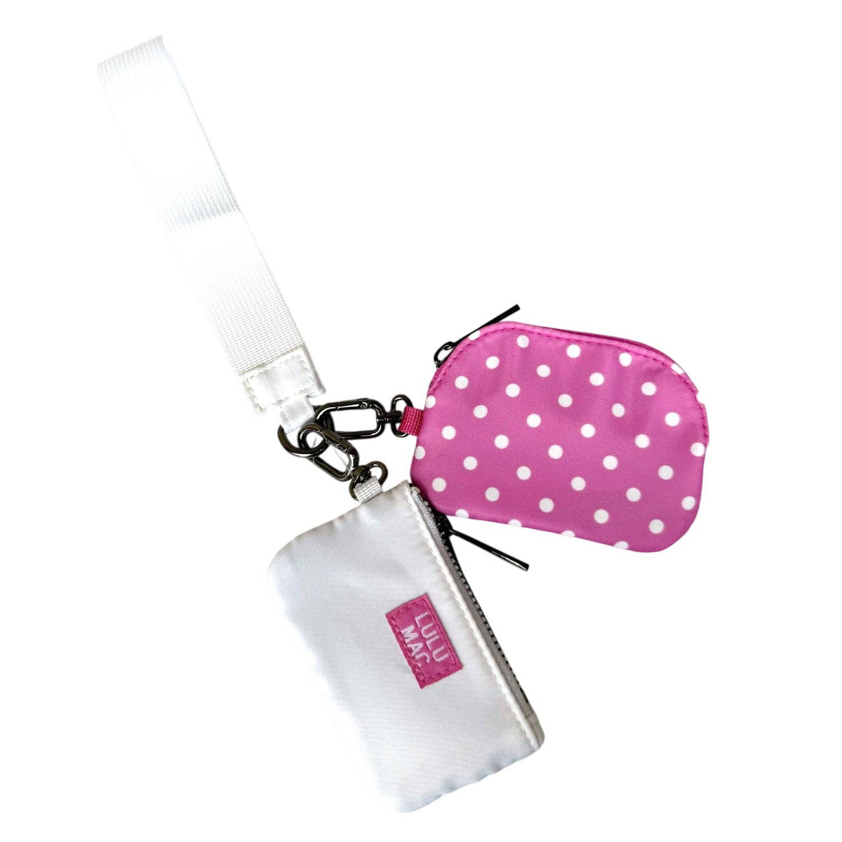 Lulu Mac Hot Pink/White Dots Wristlet